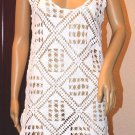Crochet Sleeveless Ivory Boho Tunic Top Size: See Details