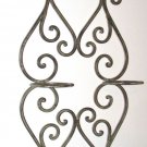 Tuscan Scrollwork Wrought Iron Candle Wall Sconce
