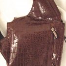 Travelon Criss-Cross Organizer Bag Brown Croc Embossed Medium Microfiber