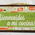 Wood Hanging Kitchen Sign “Bienvenidos a mi cocina! (Welcome To my kitchen!)