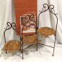 Kirkland's Rustic Brown Wrought Iron/Metal 3 Tier Serving Tray Floral Pattern