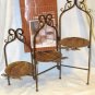 Kirkland's Rustic Brown Wrought Iron/Metal 3 Tier Serving Tray Floral Pattern