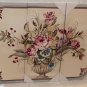 3-Piece Potted Flower Art Set Screen Printed On Canvas Oil Painting