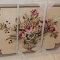 3-Piece Potted Flower Art Set Screen Printed On Canvas Oil Painting
