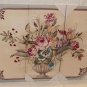3-Piece Potted Flower Art Set Screen Printed On Canvas Oil Painting
