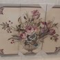 3-Piece Potted Flower Art Set Screen Printed On Canvas Oil Painting