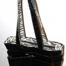 Cudlie Unisex Baby Sac Tote Diaper Black Vinyl Multi-Color Zebra Print Accents