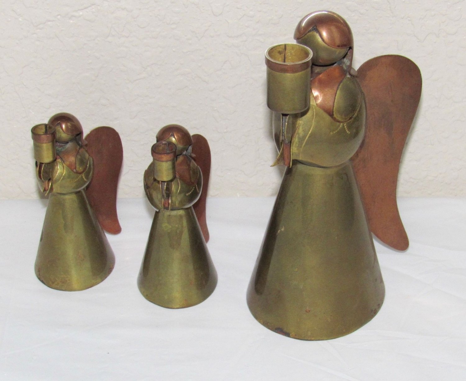 Brass Copper Angel Candlesticks Holders Christmas Decorations