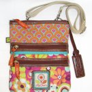 Lily Bloom Floral Multi-Color Bits & Pieces Cross-Body Purse Polyester