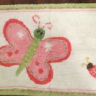 Pottery Barn Kids Butterfly Rug Bath Mat, Pink & Green Pastel, 34" x 22.25"