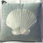 Thro by Marlo Lorenz Scallop & Coral Embroidery Pillows Set of 2 Silver Blue