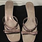 Calvin Klein Bronze Metallic Slip On Sandals w/Trinkets on Vamp Size: 9