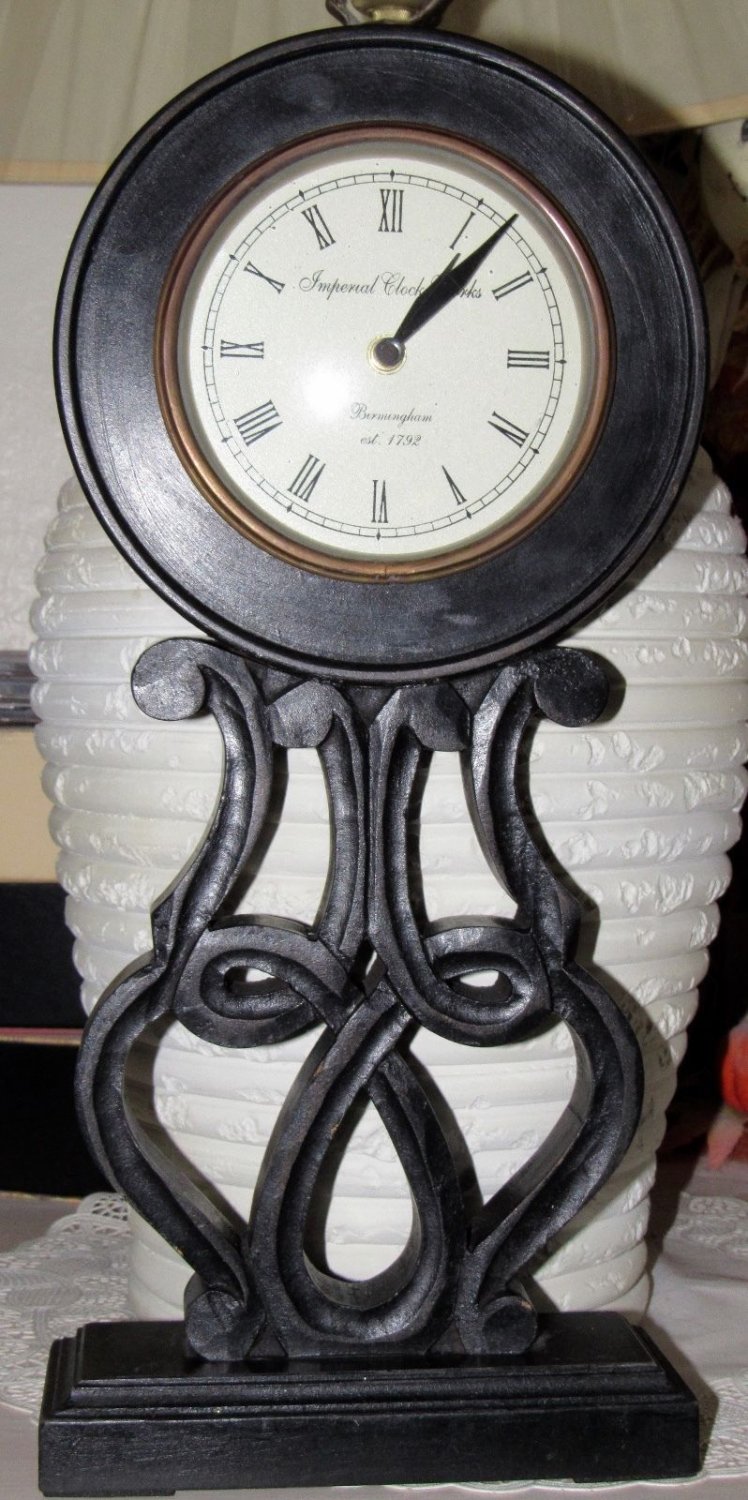 Imperial Clock Works Time Keeper Birmingham est. 1792 Vintage Shelf Wooden Clock