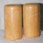 Vintage Hand Painted Coconut Tree Design Wood Salt Pepper Shaker Set by Clay Art
