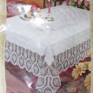 Better Home Crochet Lace Vinyl Tablecloth White 54" Wide X 72" Long