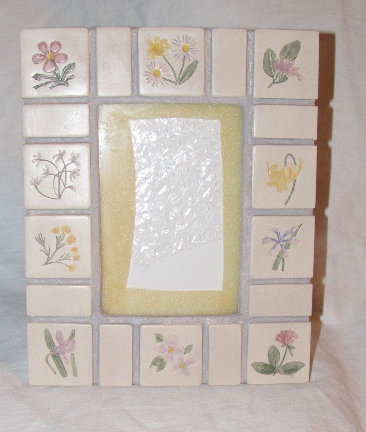Malden Ceramic Frame with Handprinted Flowers