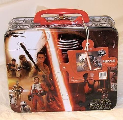 Disney's Star Wars The Force Awakens Tin Lunch Box + 100 Piece Puzzle-New