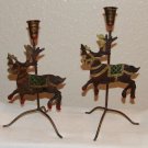 Christmas Metal Reindeer Candle Holder Set of 2