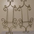 Set of 2 Metal Scroll Wall Mount Single Plate Rack - Antique Gold Finish