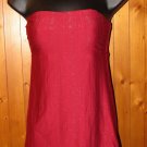 Express Red Tube Top With Small Silver Glittery Stripes Nylon/Spandex Sexy S: S