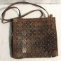 GEM Square-Cut Women's Brown Leather Shoulder Bag/Purse Small
