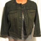 db Collection Denim Jacket w/Embellished Neckline and Sleeve Cuff S: 10