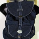 Pinky Sports Blue Denim Rucksack/Backpack w/Drawstring & Push Lock Closure