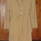 Valerie Stevens Beige/Camel 2-Piece Skirt Suit & Jacket Polyester/Elastic S: 10