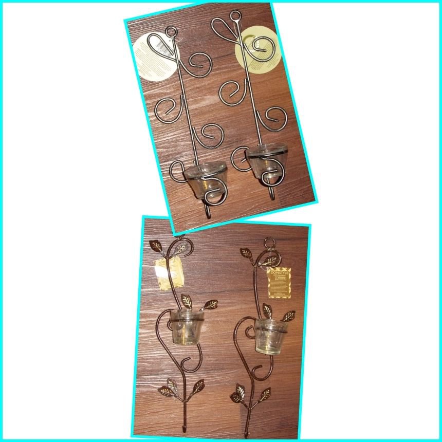 Domistyle Metal Scroll Silver Connectable Votive Candle Holders Wall Sconce