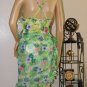YBL Your Best Look Lime Green Tropical Floral One-Piece Swimsuit+Cover-Up S: 14