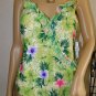 YBL Your Best Look Lime Green Tropical Floral One-Piece Swimsuit+Cover-Up S: 14