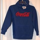 Coca-Cola Hooded Blue Sweatshirt Coke w/Classic Embroidered Logo Youth Size