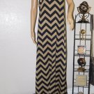 Faded Glory Black-Khaki Racer Back Chevron Sleeveless Maxi Dress Size: 2XL