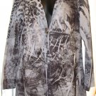 B.L.E. U. Women's Embellished Floral Animal Print Open Front Cardigan Size: L