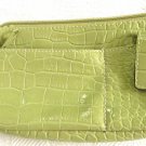 Women's Moc Croc Embossed Summer Green 100% PVC Wristlet/Wallet
