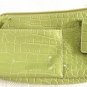 Women's Moc Croc Embossed Summer Green 100% PVC Wristlet/Wallet