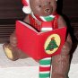 Vintage Christmas Bear Stocking Holder Hanger Hard Plastic Holiday Decoration