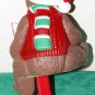 Vintage Christmas Bear Stocking Holder Hanger Hard Plastic Holiday Decoration
