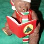 Vintage Christmas Bear Stocking Holder Hanger Hard Plastic Holiday Decoration