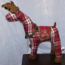 Red Plaid Reindeer Christmas Holiday 24" Standing Tall Handcrafted Plush Deer