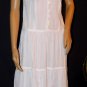 Cassee's White Boho Sun Summer Tiered Cotton Dress Size: L
