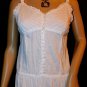 Cassee's White Boho Sun Summer Tiered Cotton Dress Size: L