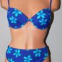 Beach Native Blue Floral Print Two-Piece Bikini Swimsuit Set - New with Tag