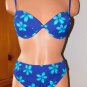 Beach Native Blue Floral Print Two-Piece Bikini Swimsuit Set - New with Tag