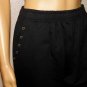 Needle & Threads Women's Gold Grommet-Detail Elastic Waist Black Pants Size: M