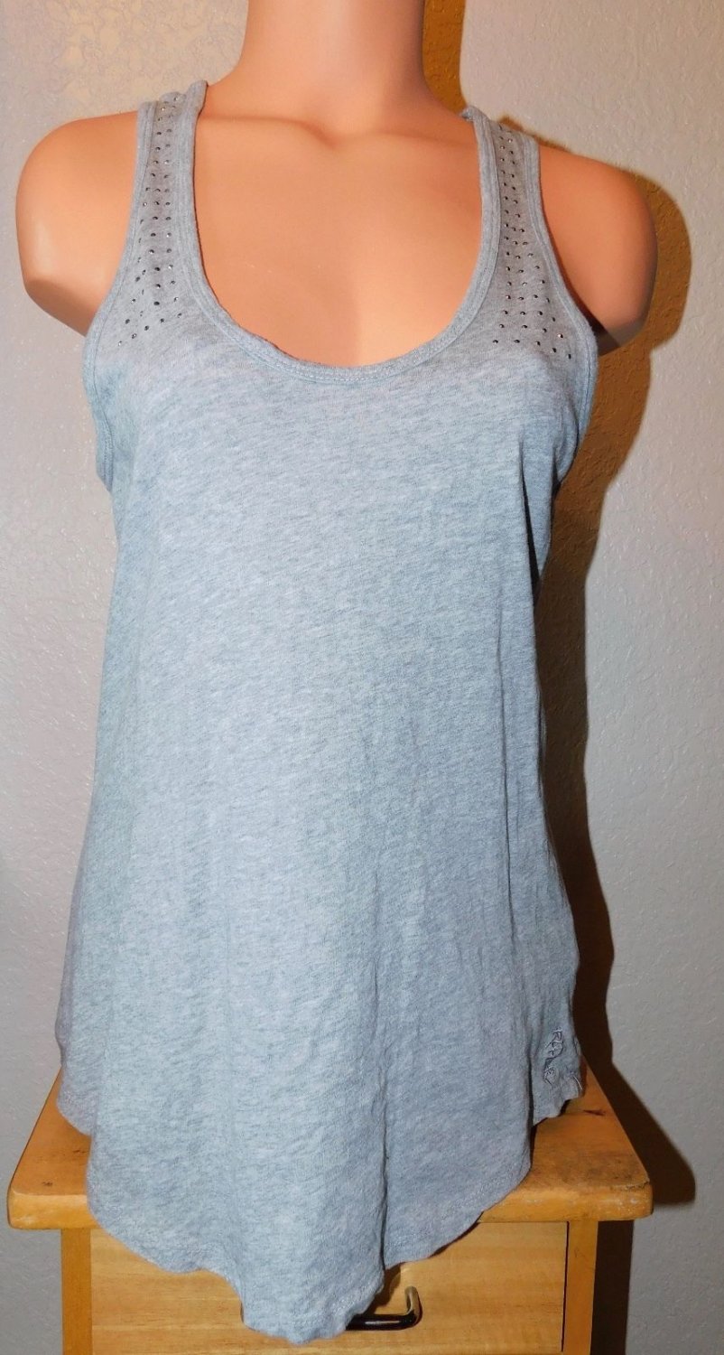 Rip Curl Gray Studded Cut Out Racerback Blair Tank Top Size: XL