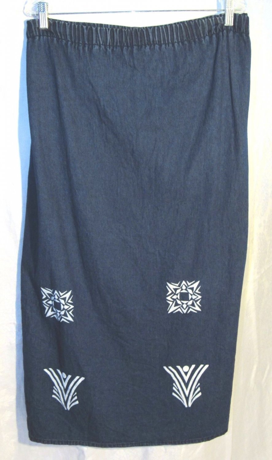 XNC Lazy Daisy Printed Midi Denim Skirt Free Size