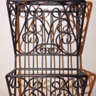 Tuscan Style Wrought Iron 2-Tier Wall Mounted Mail Holder - Black Finish