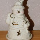 International Bazaar Porcelain Snowman Decorative Votive Candle Holder