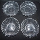 Novelty Crystal Set of 4 Scalloped Shell Clear Dishes